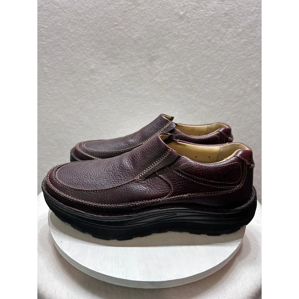 Drew Bexley II Burgundy Pebble Grain Leather Slip On Shoes Mens 9.5M 43000-60-12
